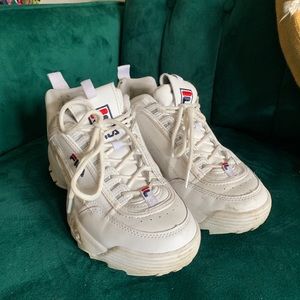 Fila chunky white shoes